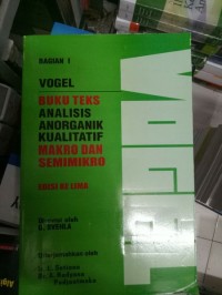 Image of Buku Teks Analisis Anorganik Kualitatif Makro dan Semimikro